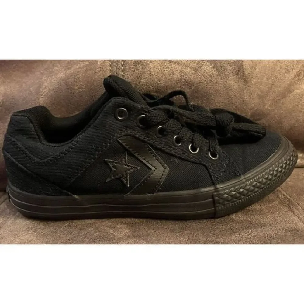 Converse Cons El Distrito Sneaker Kids Shoes Size 2‎ Black Black 359786F NWOB